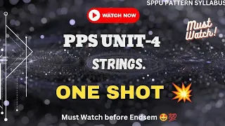PPS Unit-4 ONE SHOT Strings SPPU Pattern
