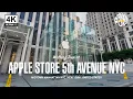 Walking Tour 4K at APPLE STORE 5th AVENUE NYC New York NY USA UrbanPOV 4K