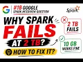 18 Google Spark Scenario Interview Question Why Spark Fails at 2 TB How to fix it