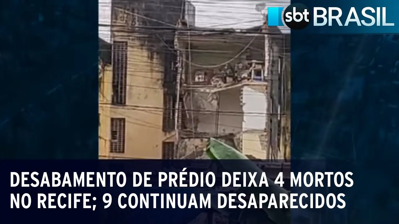 Desabamento de prédio deixa 4 mortos em Recife; 9 continuam desaparecidos | SBT Brasil (07/07/23)