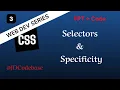 CSS Selectors Specificity - CSS Tutorial for Beginners Web Development Series JDCodebase