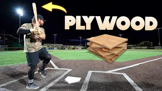 Hitting with a PLYWOOD Baseball Bat with bonus review