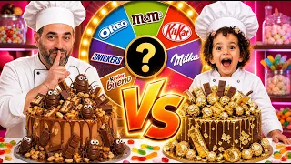 تحدي تزيين الكيك بعجلة الحظ الغامضة بابا ضد ماريا الكيوت !Mystery Wheel Of Cake Decorating Challenge