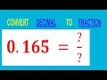 CONVERT DECIMAL 0 165 TO FRACTION