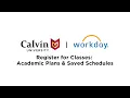 Students - Register for Classes Academic Plan Saved Schedules