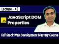 JavaScript DOM Properties vs Attributes in Hindi Full Stack Web Development Course