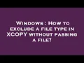 Windows How to exclude a file type in XCOPY without passing a file