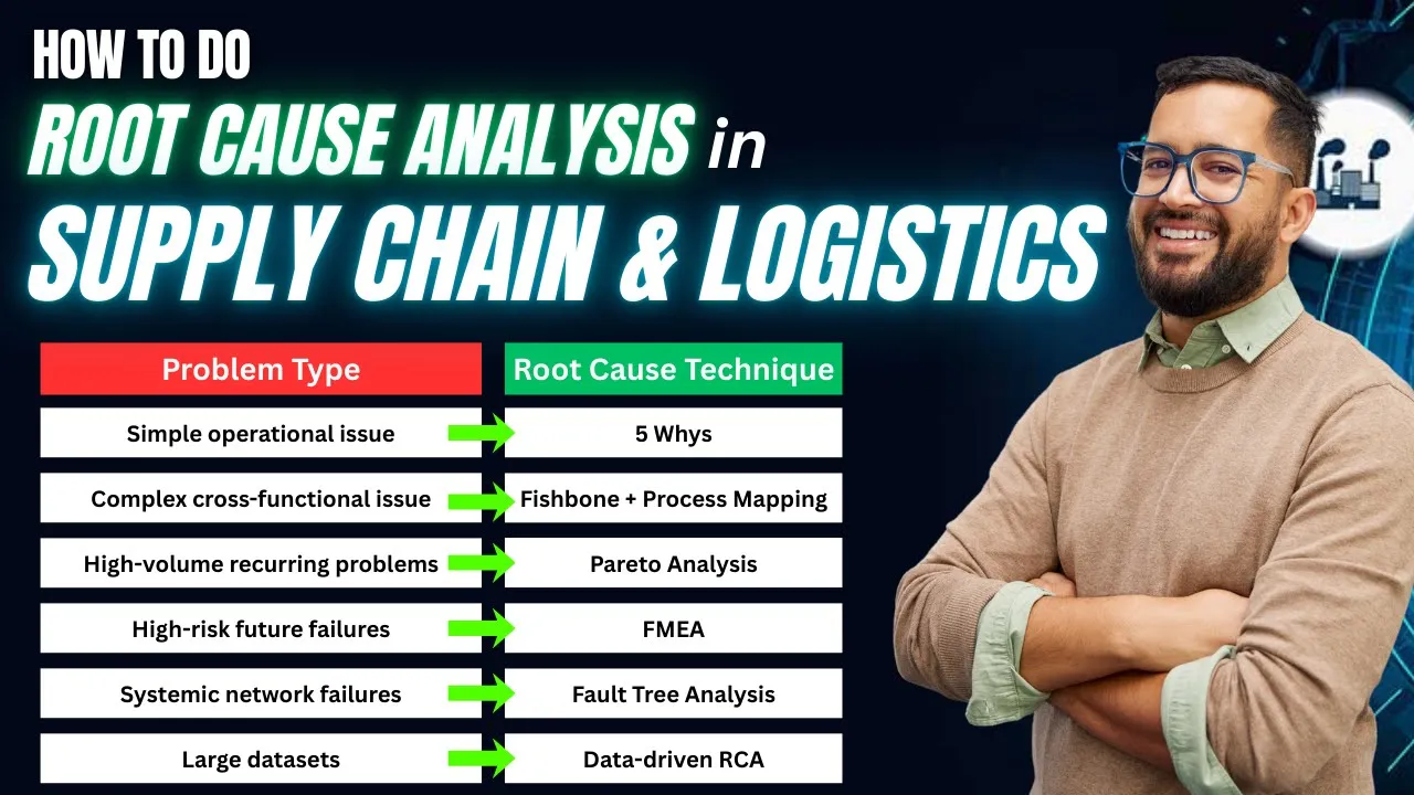 How to do Root Cause Analysis in Supply Chain & Logistics | 5 Why, Ishikawa, Pareto, FMEA, VSM, FTA