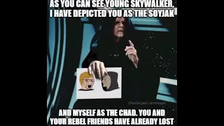 Soyjack Skywalker VS Chad Emperor