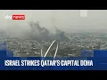 Download Lagu Israel launches strikes against Hamas leaders in Qatar's capital Doha | Sky News coverage