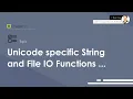 Unicode specific String and File IO Functions - in C Language