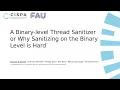 USENIX Security 24 - A Binary-level Thread Sanitizer or Why Sanitizing on the Binary Level is Hard