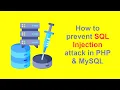 SQL injection in PHP How to prevent SQL Injection attack in PHP and MySQL