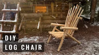 Awesome DIY Log Chair for My Forest Log Hut in Forest - Baked Potato with Cheese