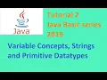 Variable Concepts Strings and Primitive Datatype Java tutorial series 2019 2