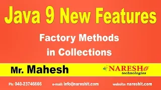 Java 9 New Features Factory Methods in Collections Java 9 New Features with Examples Mr Mahesh
