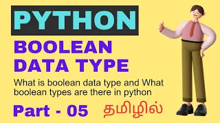 Boolean data type in python python tutorial in tamil CodeToEverything