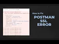 How to Fix Postman SSL Error