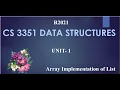 ARRAY IMPLEMENTATION OF LIST Explained in Tamil and English