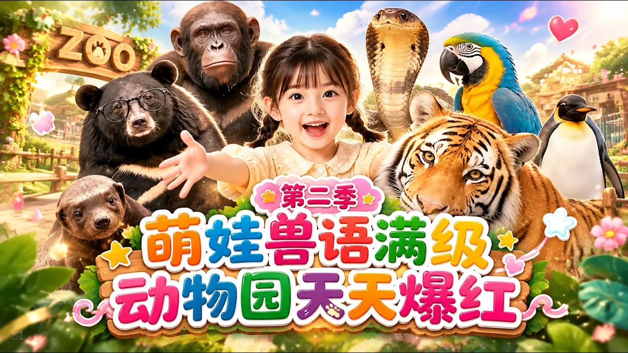 萌娃兽语满级,动物园天天爆红