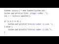 Even or Odd Number - Java