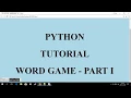 PYTHON - WORD GAME