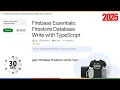 Firebase Essentials Firestore Database Write with JavaScript
