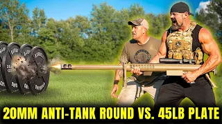 HOW MANY 45LB PLATES DOES IT TAKE TO STOP A 20MM ANTI-TANK RIFLE? FT. KENTUCKY BALLISTICS