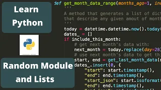 Python programming for beginners Random module and lists