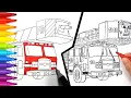 Simplified FIRE TRUCK vs Detailed FIRE TRUCK Drawing and Coloring Pages Tim Tim TV