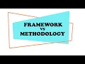Framework VS Methodology Agile Methodology Methodology And Framework