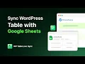 Google Sheets to WordPress Table Live Sync