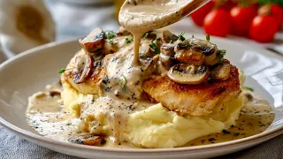 Just Chicken, Potatoes & Mushrooms! Better Than Restaurant Dinner! 😍