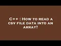 C How to read a csv file data into an array