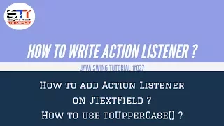 How to write Action Listener on JTextField Java Swing Tutorial