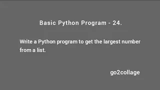 EP 24 Language Python Basic Program I go2collage