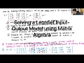 Solving a Leontief Input-Output Model using Matrix Algebra