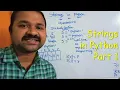 Strings in Python part 1 Basic Operations Accessing Slicing Indexing Concatenation