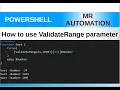 PowerShell - ValidateRange parameter