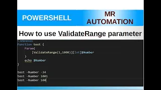 PowerShell - ValidateRange parameter