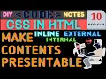 DIY CODE NOTES CSS IN HTML JULSTUB