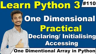 one dimensional Array and accessing in Python practical Cyber Warriors