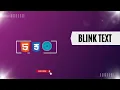 Blink Text Text Animation Using Html CSS WhizMaster