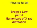 x-rays numericals X-Ray diffraction worked example problem VERY IMPORTANT