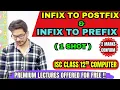 Infix to Postfix Infix to Prefix Conversion Step by Step Explanation ISC Class 12 Computer