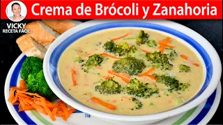 Crema de Brócoli y Zanahoria 🥦🥕 Cremosa, Fácil y Deliciosa | Vicky Receta Facil
