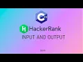 Input and Output Hackerrank C Solutions