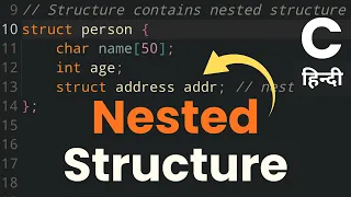 Nested Structure in C Programming Language Tutorial in Hindi