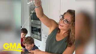 Ginger Zee teaches her boys how to pour water from across the room with no spills l GMA Digital