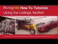 RacingJunk How-Tos Using the Listings Section